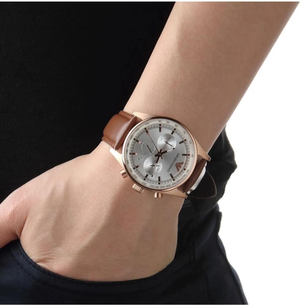 Emporio Armani Chronograph Silver Dial Men's Watch | AR5995